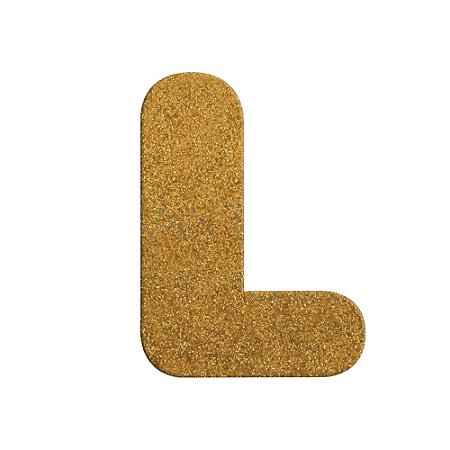 Letra L Maiúscula Dourado Glitter Brilho EVA Decoração 2x12,5CM