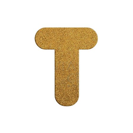 Letra T Maiúscula Dourado Glitter Brilho EVA Decoração 2x12,5CM