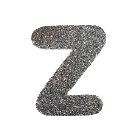 Letra Z Maiúscula Prata Glitter Brilho EVA Decoração 2x12,5CM