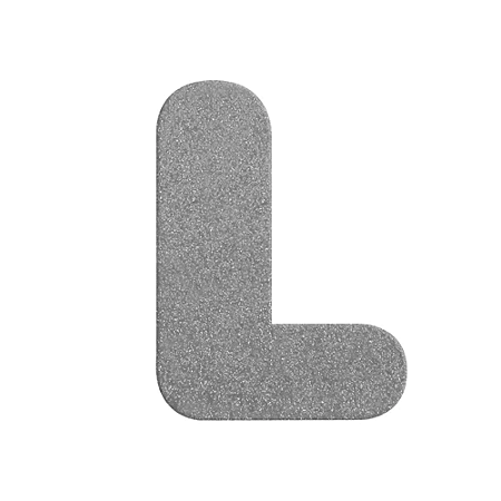 Letra L Maiúscula Prata Glitter Brilho EVA Decoração 2x12,5CM