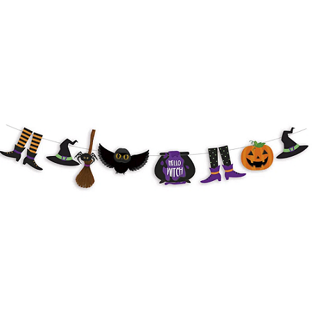 Faixa Decorativa Noite Do Terror Colorida Halloween Festas
