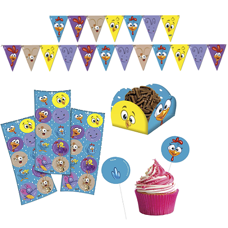 Kit Aniversário Galinha Azul Decoração Festas Temáticas