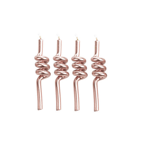 Vela Tubo Rose Gold Metalizada Decorativa Festas 4un Silver