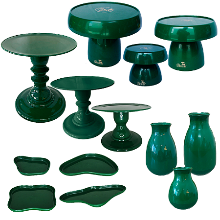 Kit Só Boleiras Decorador Verde Folha Para Mesa De Festa