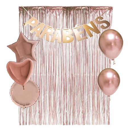 Kit Brilho Festivo Ouro Rose Gold Decorar Comemorações