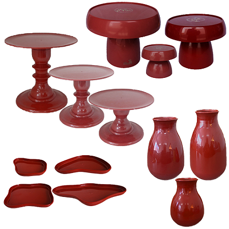 Kit Só Boleiras Decorador Terracota Para Mesa De Festa