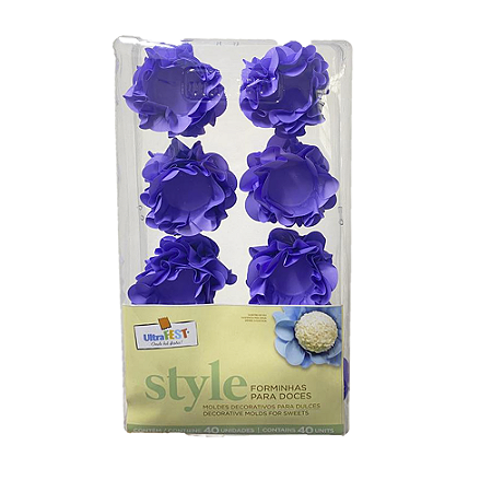 Forminha Style Lilás Decoração Para Docinhos Finos 40uni