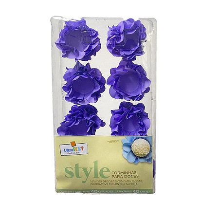 Forminha Style Lilás Decoração Para Docinhos Finos 40uni