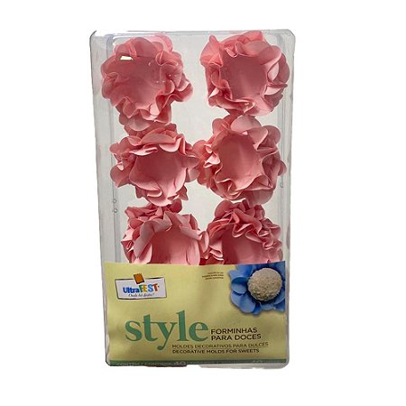 Forminha Style Rosa Acqua Decoração Para Docinhos Finos 40uni