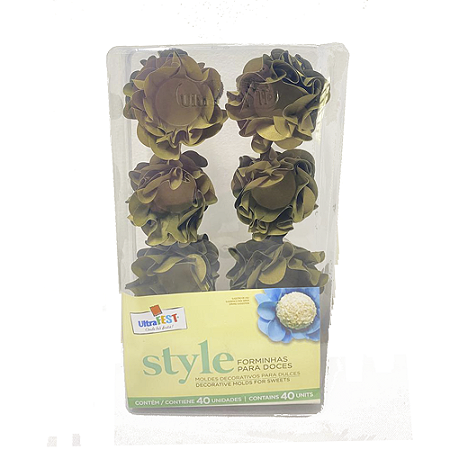 Forminha Style Ouro Decoração Para Docinhos Finos 40uni