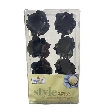 Forminha Style Preto Decoração Para Docinhos Finos 40uni