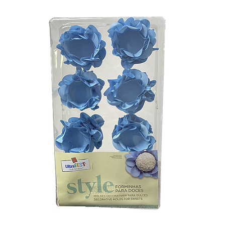 Forminha Style Azul Claro Decoração Para Docinhos Finos 40uni