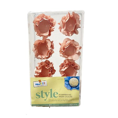 Forminha Style Pessego Decoração Docinhos Finos 40uni