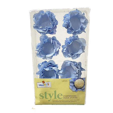 Forminha Style Azul Claro Acqua Decoração Docinhos Finos 40uni