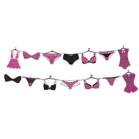 Faixa Decorativa Chá de Lingerie Festas 2,18mx11,5cm