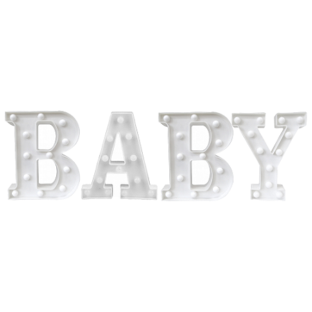 Nicky Letras Em Led Kit Letras De Led Baby Decorativas Luz Amarela Para Festa - Lembrança ...