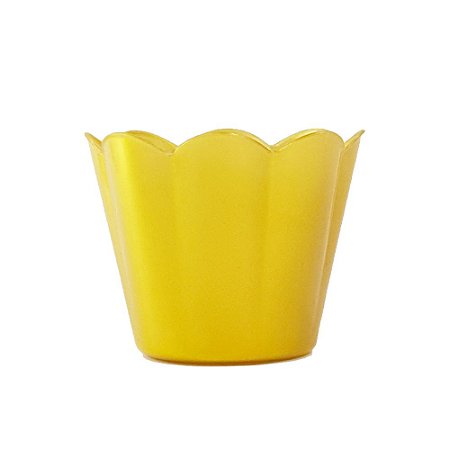 Pote Girassol Plástico Decorativo Liso Amarelo Festas
