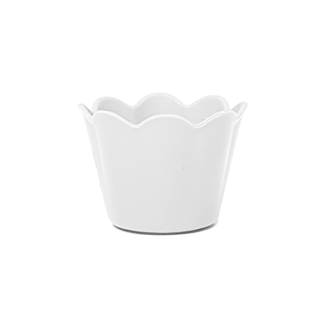 Pote Girassol Mini Branco 210Ml Plástico Decorativo Liso Festas