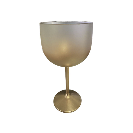 Taça De Gin Degrade Dourado Brilho Acrílica 600ml Decoração