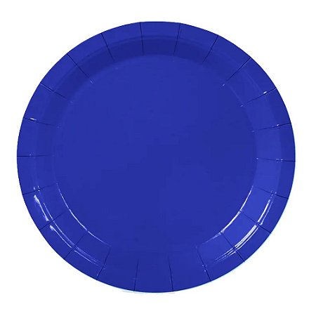 Prato De Papel Liso Azul Bic 18Cm 10un Decoração Festas Silver