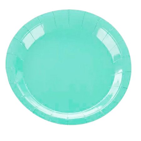 Prato De Papel Liso Tiffany 18Cm 10un Decoração Festas Silver