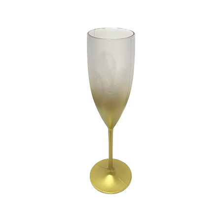 Taça De Champagne Degrade Dourada Acrílico Decoração