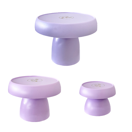 Kit Boleiras Cogumelo Foscas P M G Só Boleiras Lilás