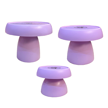 Kit Boleiras Cogumelo Foscas P M G Só Boleiras Lilás