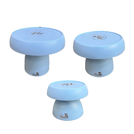 Kit Boleiras Cogumelo Foscas P M G Só Boleiras Azul Bebê