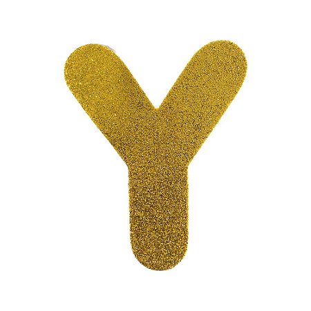 Letra Y Maiúscula Dourado Glitter Brilho EVA Decoração 2x12,5CM