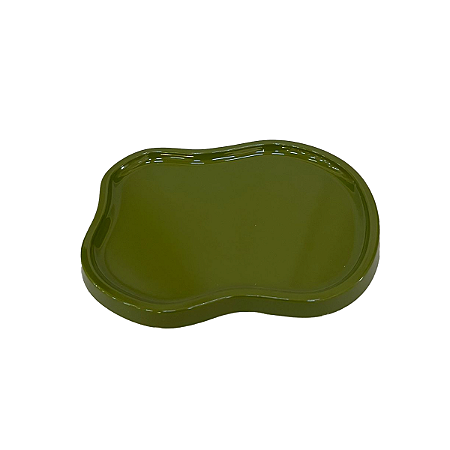 Bandeja Orgânica Dubai Plástico Verde Oliva Mod 3 Decorativa