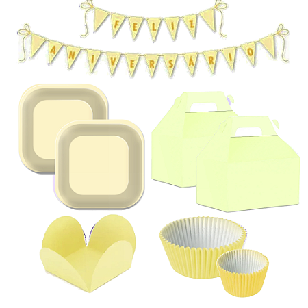 Kit Festa Live Colors Amarelo Candy Decoração Para Festas