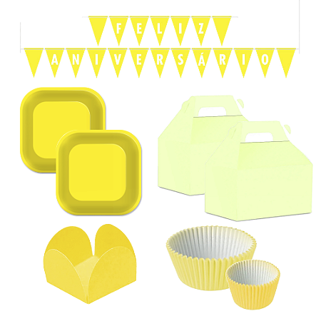 Kit Festa Live Colors Amarelo Decoração Para Festas