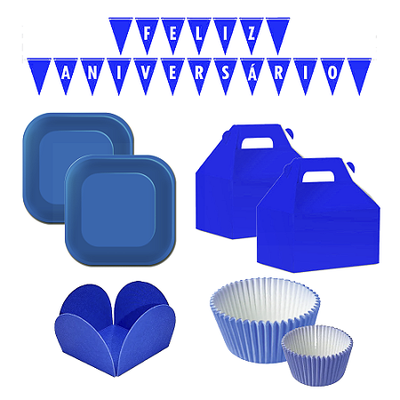 Kit Festa Live Colors Azul Royal  Decoração Para Festas