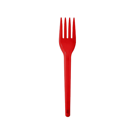 Garfo Descartável Plástico Vermelho Sobremesa 50uni Festas