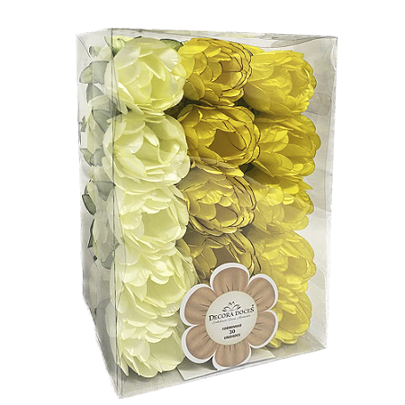Forminha Bela Decora Doces Tons Amarelos Para Doces 30 uni