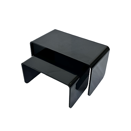 Par De Elevadores Só Boleiras Preto Decorativos Suporte