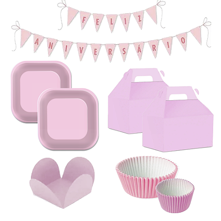 Kit Festa Live Colors Rosa Decoração Para Festas