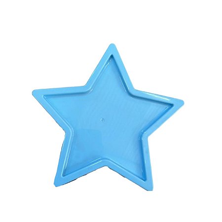Bandeja Plástica Estrela Azul Bebê Decorativa Festa Temática