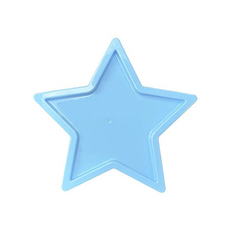 Bandeja Plástica Estrela Azul Bebê Decorativa Festa Temática
