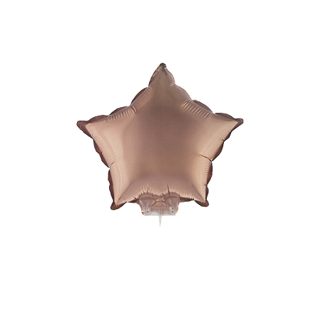 Balão Estrela 11" 28cm C/ Vareta Rose Gold Metalizado