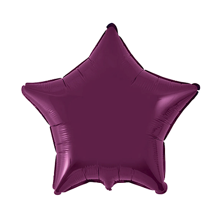 Balão Estrela 20" 50cm Burgundy Liso Metalizado Decoração