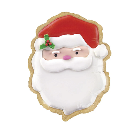 Balão Metalizado Santa Cookie Papai Noel 24" Decoração Festas