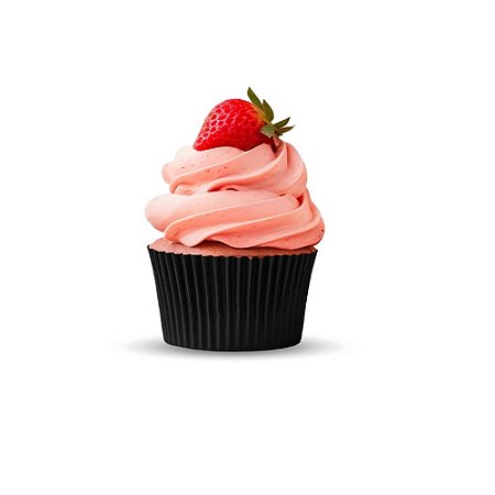 Forma P/Cupcake Bolinho Preto Papel Forneáveis Festas 45un