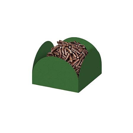 Forminha Doces 4 Pétalas Verde Escuro Festas Embalagem  50un