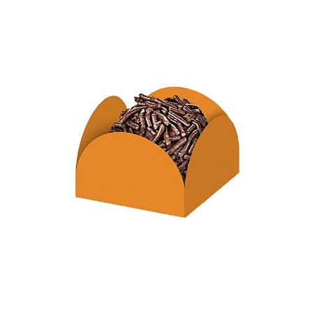 Forminha Para Doces 4 Pétalas Laranja Festas Embalagem  50un