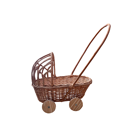 Carrinho De Bebê De Vime Pequeno Decorativo Para Festa