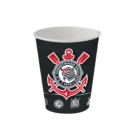 Copo De Papel Timão Time Futebol 200ml Festas 8un