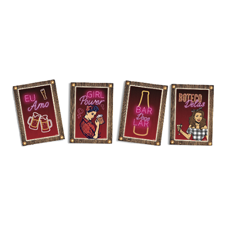 Quadros Boteco Delas Temático Decorativo Variados 04un