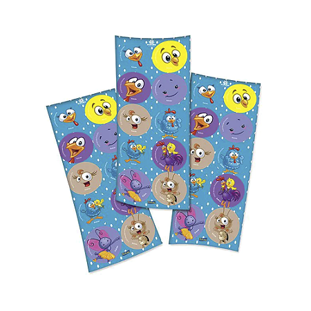 Adesivo Galinha Azul Temático Decorativo Redondo 30un Festas